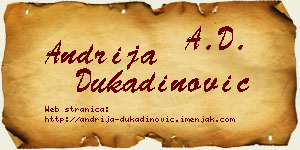 Andrija Dukadinović vizit kartica
